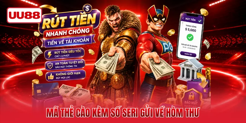 Mã thẻ cào kèm số seri gửi về hòm thư
