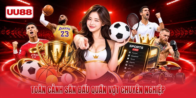Toàn cảnh sân đấu quần vợt chuyên nghiệp